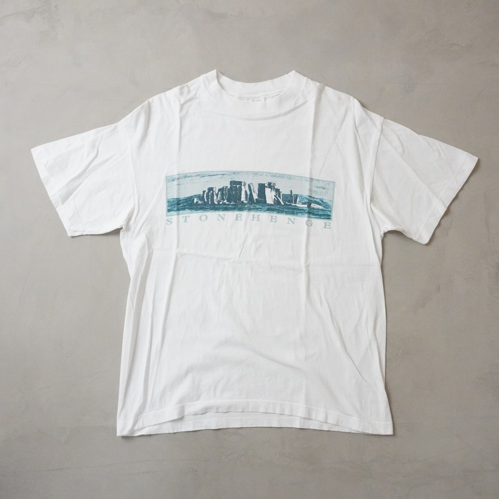 Vintage Stonehenge T-Shirt Large Mens White Graphic UK English Heritage